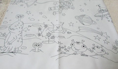 Michael Miller Color Me “SPACE ADVENTURE” Cotton Fabric Panel 36″ X 45″ NEW