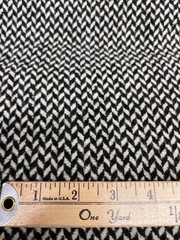 $30 for 2 Yards,Black/white 60%Wool Coating Italian fabric, Small Herringbone #9