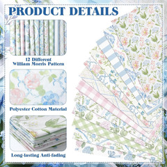 12 Pcs Spring Hydrangea Floral Cotton Fabric Bundles 18 X 22 Inch Floral Fat Qua