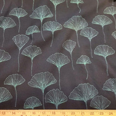 Teal Gingko Leaves on Navy OEKO-TEX Cotton Jersey Knit – Europe! Also in Pink!