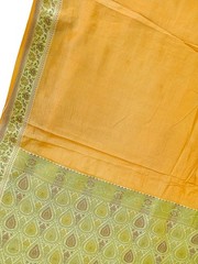 Vintage Tussar Silk Sari / Recycled Yellow-Orange Fabric TSS3183