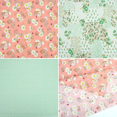 7-Piece Floral Printed Quilting Fabric Bundle, 100% Cotton Fat Quarters, 22″x22″