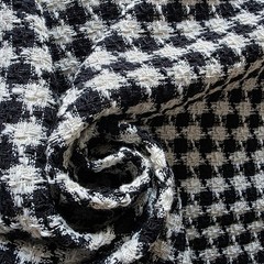 Black & White Houndstooth Check Boucle – Great for Jackets!