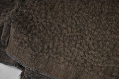 ONE Mario Sirtori Chenille Brown Leopard Animal Fabric 1.5M Made In Italy