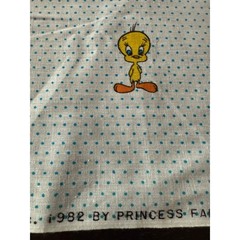 Vintage 1982 Tweety Bird Fabric Panel Princess Fabrics for Warner Bros