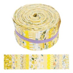 80 PCS Pre-Cut Jelly Roll Fabric Strips 2.5×20 Inch Cotton Quilting Yellow