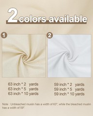 Apparel Sewing Material – 59″ x 10 Yards Muslin Fabric“