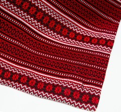Decorative coverlet: Ukrainian ethnic Tablecloth PLAKHTA Red black white