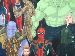 Marvel Comic Infinity War Avengers Super Heroes Cotton Fabric 25 “X 44″W NEW