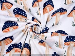 100% Indian Cotton Fabric Hand Block Mushroom Print Craft Sewing Fabric 5 Yard