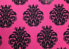 Hot Pink & Black Damask Fabric 1 Yard + B39-UM-P53 Brother Sister Design Studio