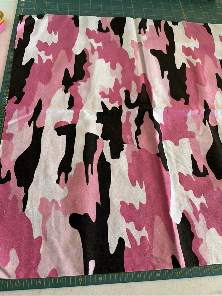 Pink Camo Fabric Cotton 20” X 40”
