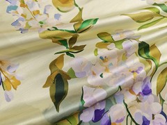 Heavy Natural Silk Flax Charmeuse Material Floral Silk Linen Suit Jacket Fabric
