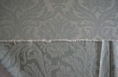 30 YARD PIECE /ROBIN EGG BLUE / 100% COTTON , HEAVY, WOVEN DAMASK /VTG BRAEMORE