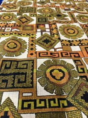 VTG House ‘N Home Fabrics & Draperies Inc Abstract Mid Century Mod Fabric 133″
