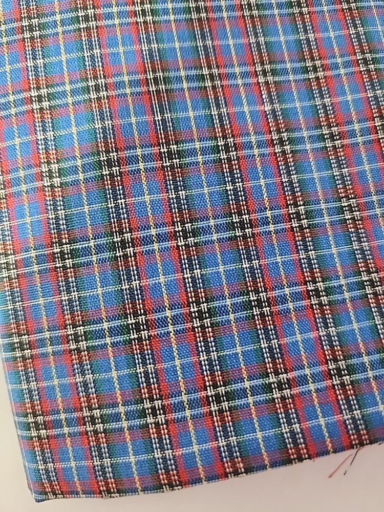 Red Blue White Green Yellow Plaid Woven Cotton Quilting Sewing Fabric 46″ X 2yds