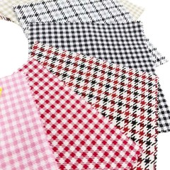 42 PCS Gingham Pre Cut Houndstooth Pattern Fabric Squares Quilting 5×5 Inch