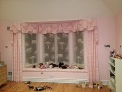 Drapery Upholstery Fabric 100% Cotton Duck Jamestown Toile – Baby Pink / White