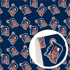 Tigers FAUX LEATHER SHEET 8″ x 11.5″ Detroit Baseball 1246172 LITCHI TEXTURE