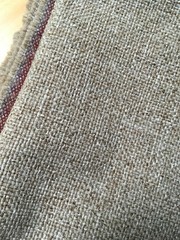 Vintage Heavy Tweed Upholstery Fabric Linen Cotton Blend Striped Selvage 5.5 Yds