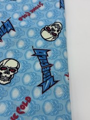 Stone Cold 1999 WWF Fabric 3.5 Yards Vintage White Skulls Blue White Wresting