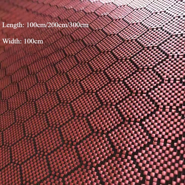 3K 240gsm Aramid Carbon Fiber Fabric mixed fabric cloth Hexagonal Jacquard Weave