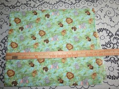 Flannel Jungle Babies Safari Animals Green Monkey Lion Kids Fabric Print 2YD