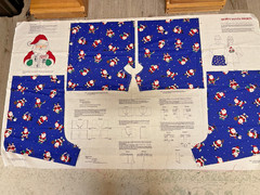 Cranston Cut & Sew “Sporty Santa Shorts” Boxers Fabric Panel with Bonus Applique