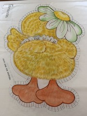 Vintage Cotton Fabric Panel Sew & Stuff Duckling Duck 18 1/2″ Spring Mills