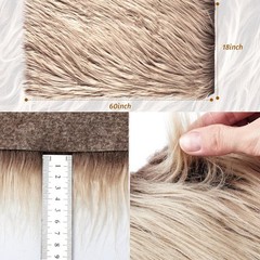 Soft & Fluffy 10 x 20 Inch Beige Faux Fur Fabric – Ideal for DIY and Decorations