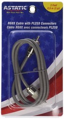 302-10268 Gray 3-Foot Cable with PL-259 Connectors – Fit Most Fiberglass CB A…