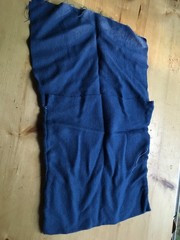 Vintage Blue Wool Herringbone Fabric Remnant Lot – Woven Suiting 1lb 7oz