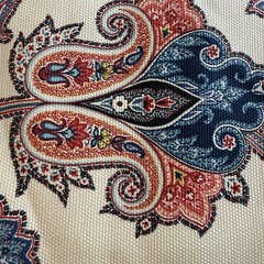 Vtg Waverly Tennyson Fabric Jacobean Floral Vine Cotton Screen Print 29”sq PIECE