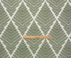 BALLARD DESIGNS EMMELINE IVY GREEN GEO CRYPTON PERFORMANCE FABRIC BY YARD 55″W