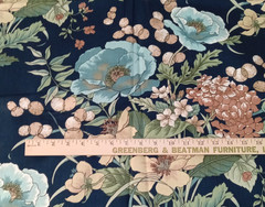 1979 floral fabric with dark blue background by House ‘n Home Fabric 2 yards