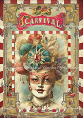 Vintage Carnival Lady Designer Cotton Fabric Quilt Block Multi-size