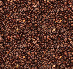 COFFEE TIME BY RILEY BLAKE REALISTIC COFFEE BEANS COTTON FABRIC HALF YARD