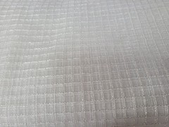 Vintage Sheer Ivory Windowpane Fabric Textured Check Organza Voile 3 Yards X 54″