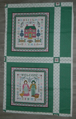 VTG Vintage Welcome Farmer Country Sampler Fabric Panel for Pillow