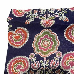 Vintage 60s 70s Translucent Mod Gothic Floral Specialty Fabric 86×45”