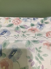 Vtg 80s 90s Floral Twin Flat Sheet Fabric 64×96 Pastel Watercolor Sewing DIY EUC