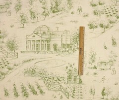 VINTAGE KRAVET MONTICELLO TOILE SAGE GREEN BEIGE EXCLUSIVE FABRIC BY YARD 53.5″W