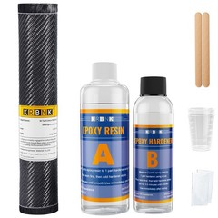5FT Carbon Fiber Repair Kit 12″ Carbon Fiber Cloth Roll 8OZ Epoxy Resin 4OZ H