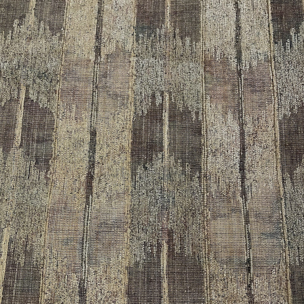 Upholstery Fabric Traditional Earthy-Tone Ikat Pattern w/ Fringed Edges 1.19 yds