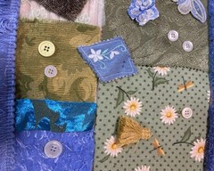 Slow Stitch Junk Journal Kit Craft Sewing Crochet Vintage Fabric Lace #15
