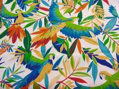2013 Richloom Cotton Canvas Style Fabric Jungle/Macaw Birds 1yd x 56″