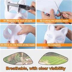 5 Sheets Waterproof PVC Eye Mesh for Furry Cosplay – 11.8″ x 7.87