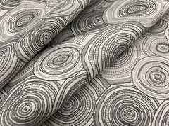 Pindler Embroidered Circles Upholstery Drapery Fabric- Looped Silver 2.1 yd 7160