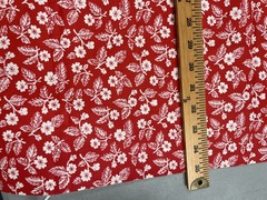 Vintage Red Calico “One Size Fits All Quick Make Wrap Skirt” Cotton Fabric Panel