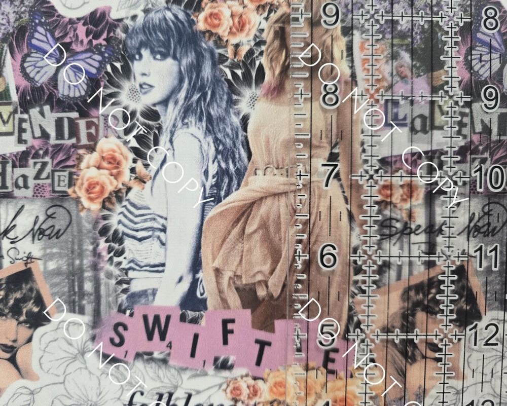 Custom 100% Cotton Woven Fabric Taylor Swift Singer Swiftie By The 1/4 Yard 9×56